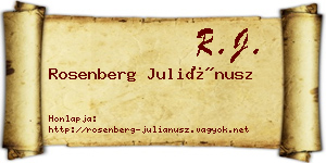 Rosenberg Juliánusz névjegykártya